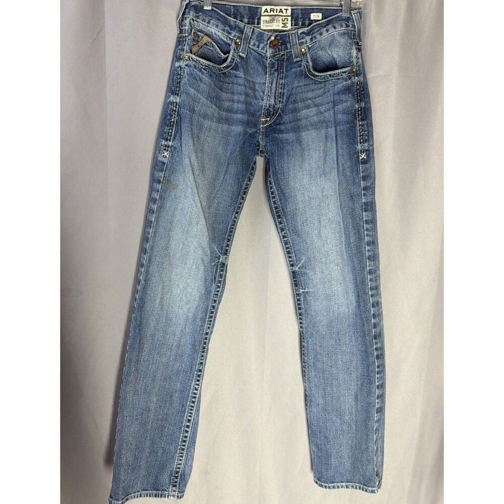 Ariat M5 Jeans Mens 31/36 Straight Fit Straight Leg Medium Wash FLAW 31x36